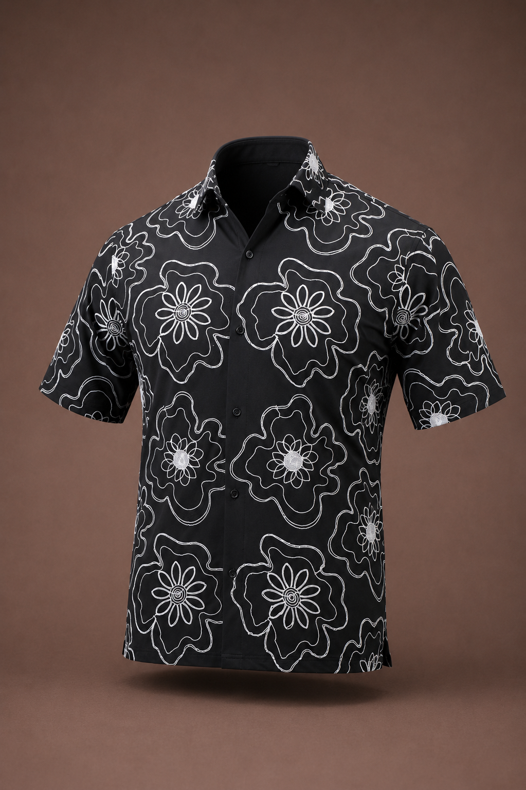 Embroidered Men's Cuban Shirt