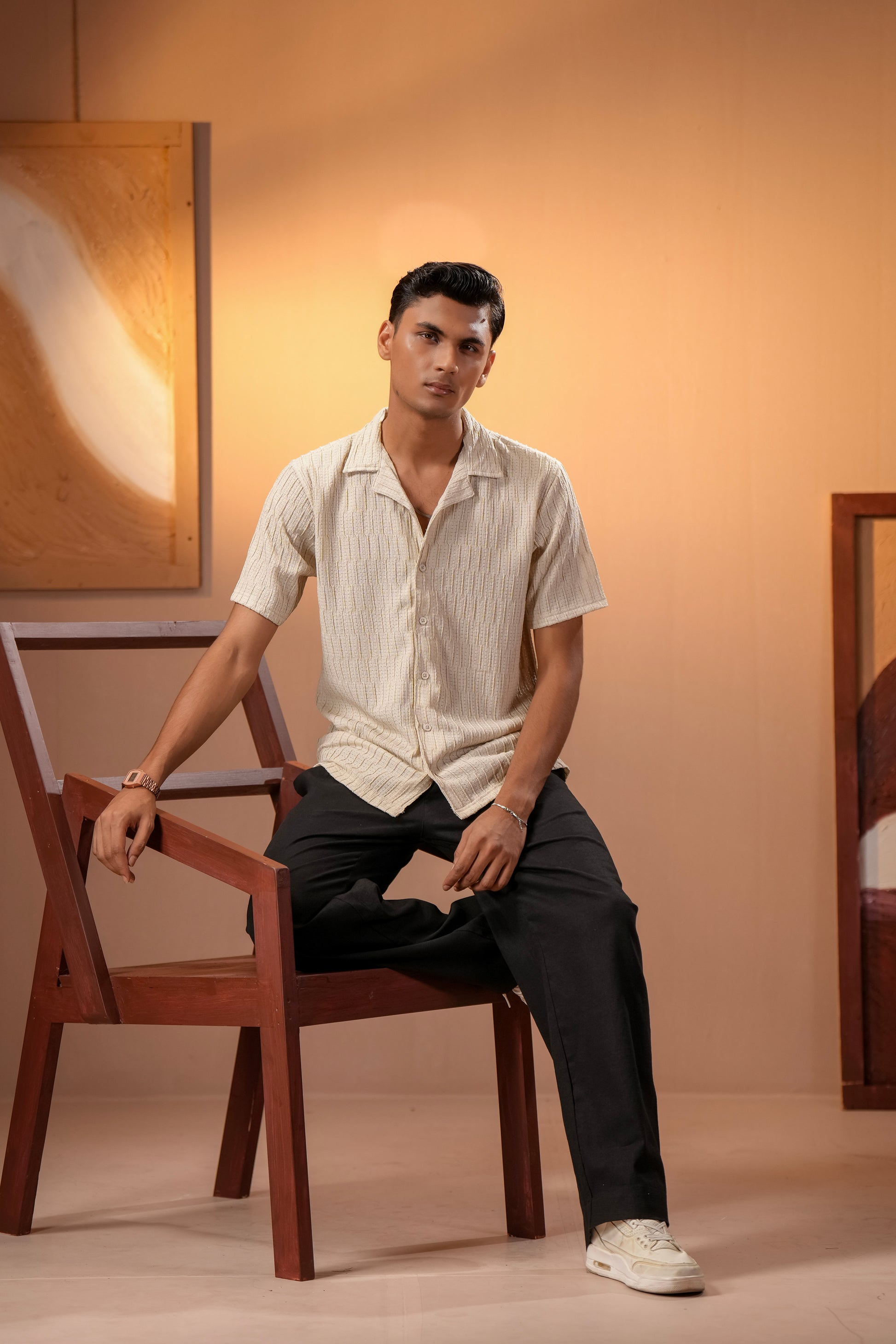 Relaxed Knit Men's Cuban Shirt-1