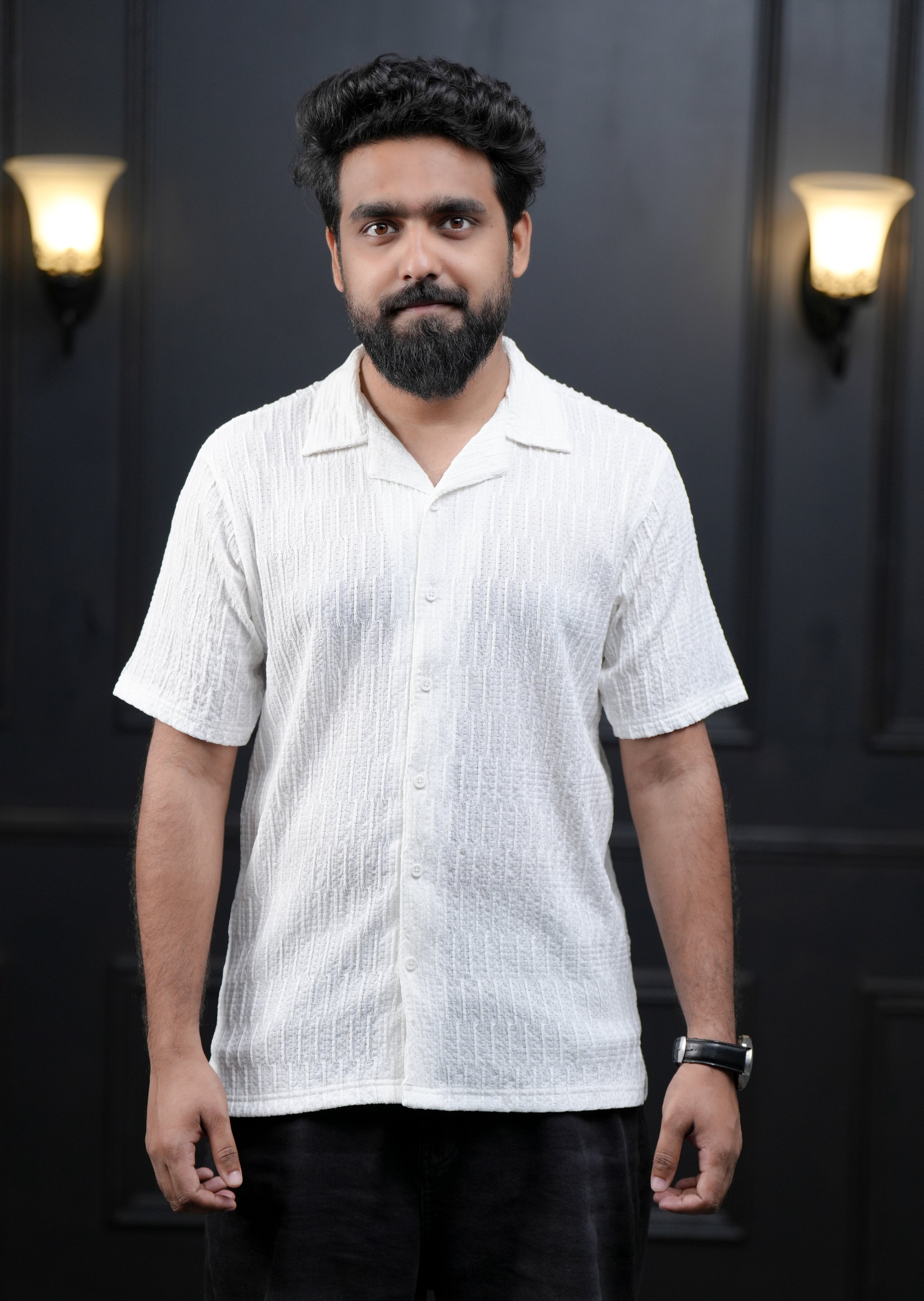 Relaxed Knit Men's Cuban Shirt-zoom-2
