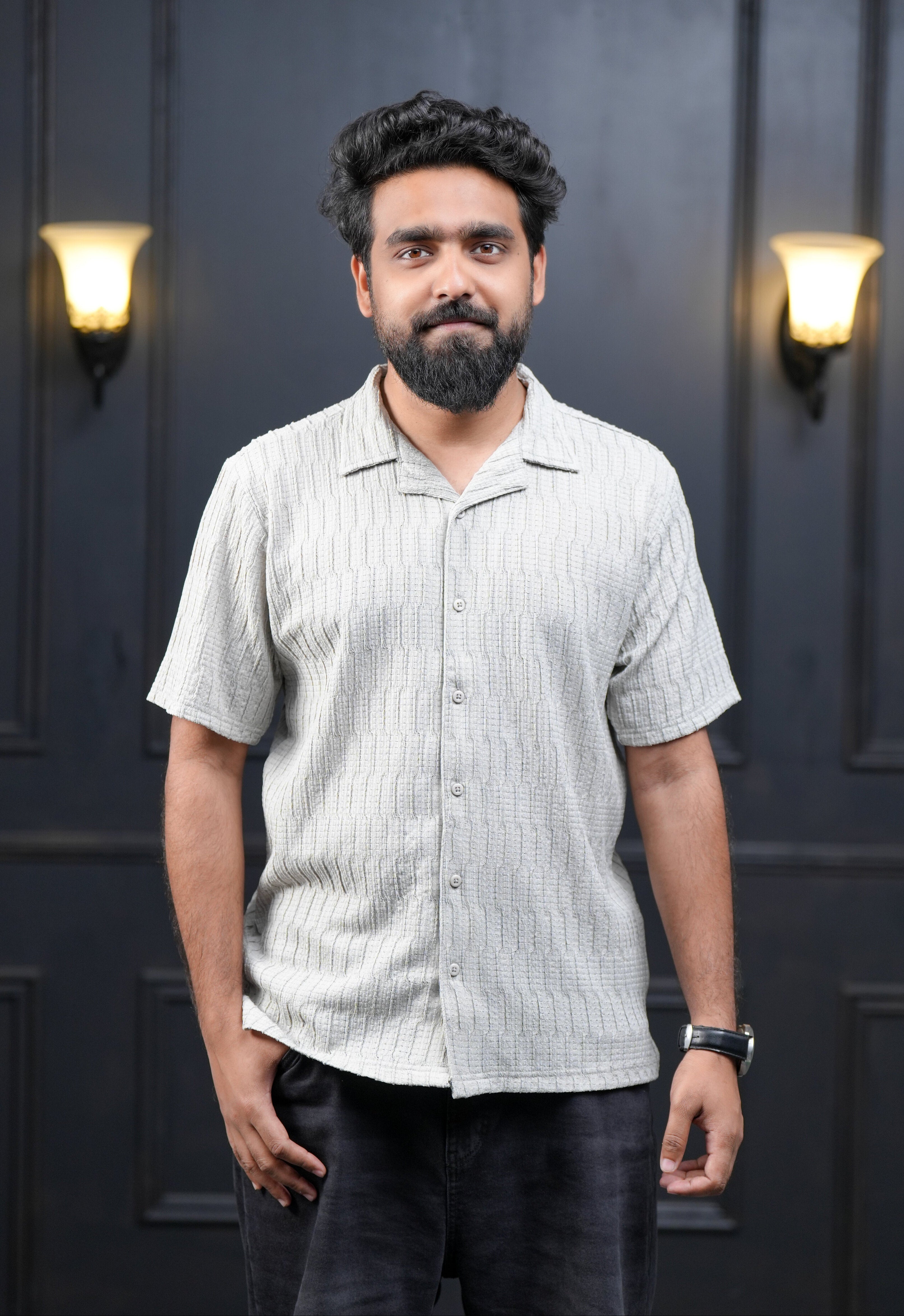 Relaxed Knit Men's Cuban Shirt-zoom-3